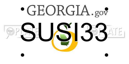 SUSI33 Georgia License Plate