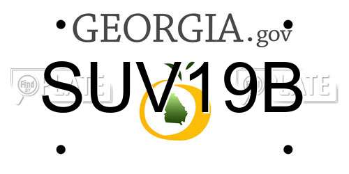 SUV19B Georgia License Plate