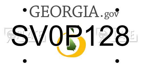 SV0P128 Georgia License Plate