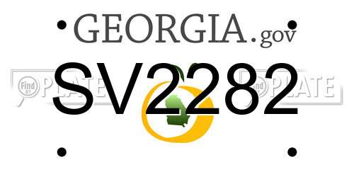 SV2282 Georgia License Plate