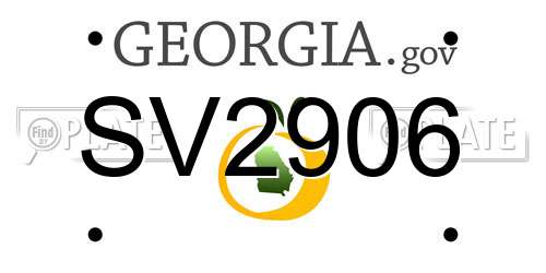SV2906 Georgia License Plate