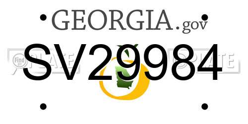 SV29984 Georgia License Plate