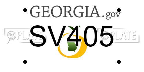 SV405 Georgia License Plate
