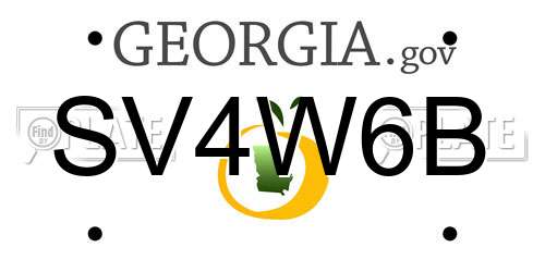 SV4W6B Georgia License Plate