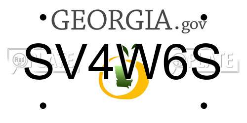 SV4W6S Georgia License Plate