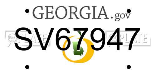 SV67947 Georgia License Plate