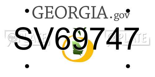 SV69747 Georgia License Plate