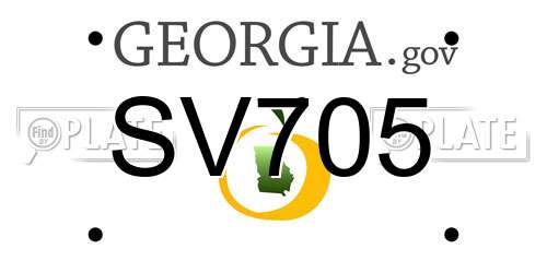SV705 Georgia License Plate