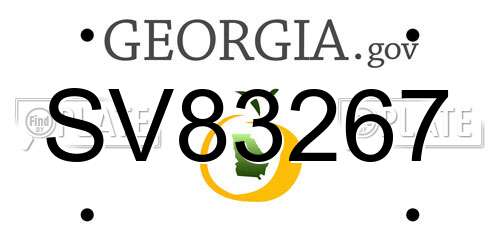 SV83267 Georgia License Plate