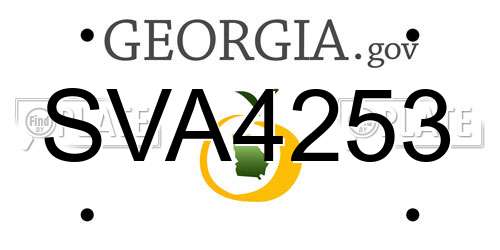 SVA4253 Georgia License Plate