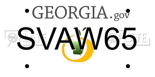 SVAW65 Georgia License Plate