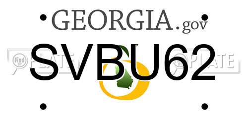 SVBU62 Georgia License Plate
