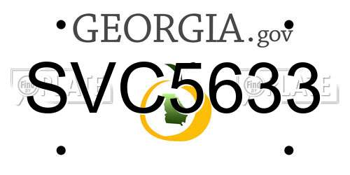 SVC5633 Georgia License Plate