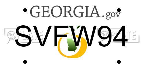 SVFW94 Georgia License Plate