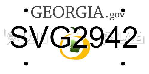 SVG2942 Georgia License Plate