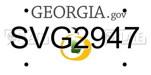 SVG2947 Georgia License Plate