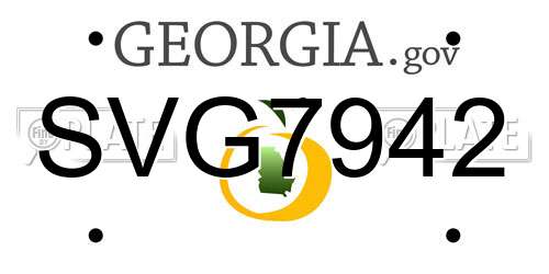 SVG7942 Georgia License Plate