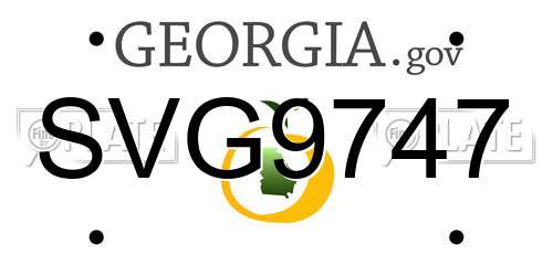 SVG9747 Georgia License Plate