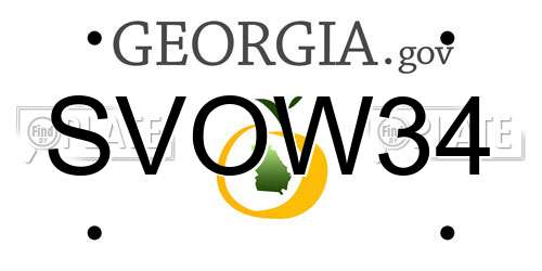 SVOW34 Georgia License Plate