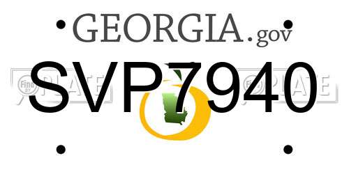 SVP7940 Georgia License Plate