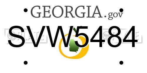 SVW5484 Georgia License Plate