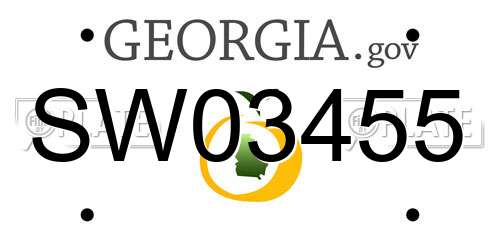 SW03455 Georgia License Plate