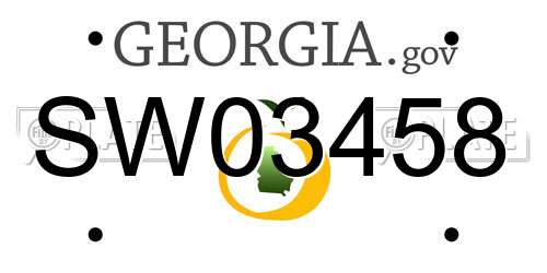 SW03458 Georgia License Plate
