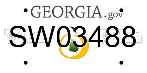 SW03488 Georgia License Plate