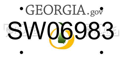 SW06983 Georgia License Plate