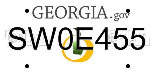 SW0E455 Georgia License Plate