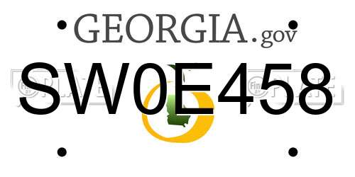 SW0E458 Georgia License Plate