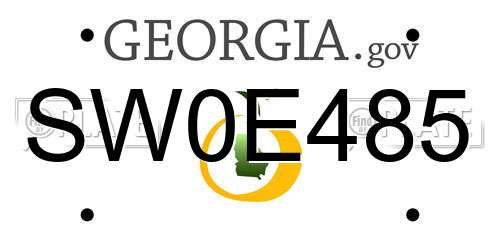 SW0E485 Georgia License Plate