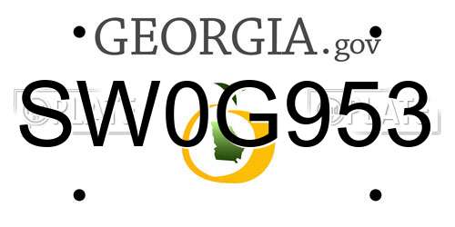 SW0G953 Georgia License Plate