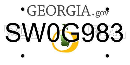 SW0G983 Georgia License Plate