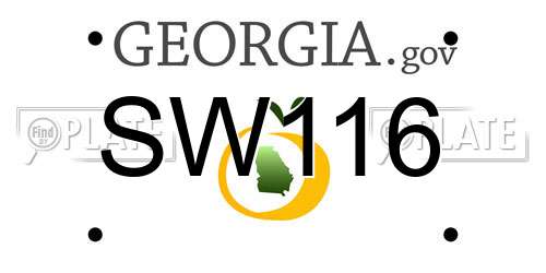SW116 Georgia License Plate
