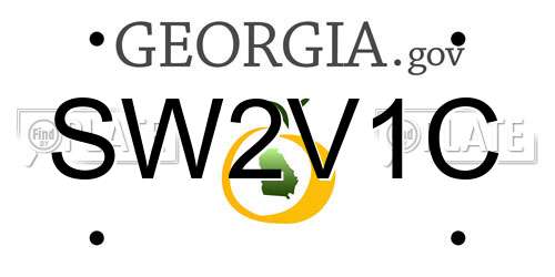 SW2V1C Georgia License Plate