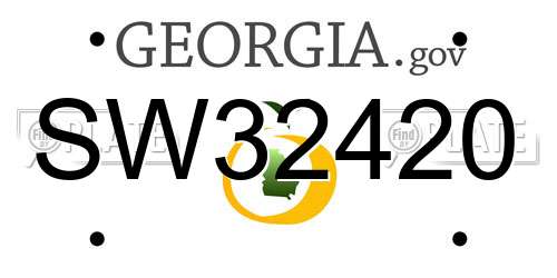 SW32420 Georgia License Plate