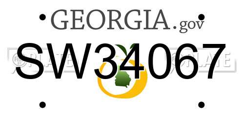 SW34067 Georgia License Plate