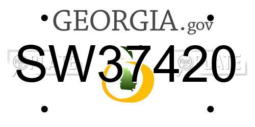 SW37420 Georgia License Plate