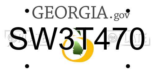 SW3T470 Georgia License Plate