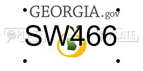 SW466 Georgia License Plate