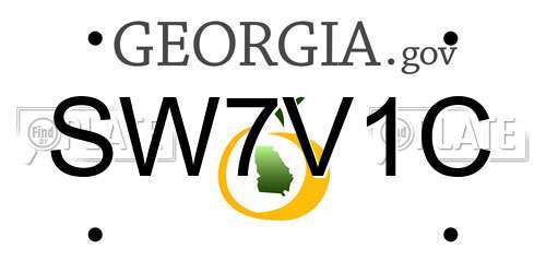 SW7V1C Georgia License Plate
