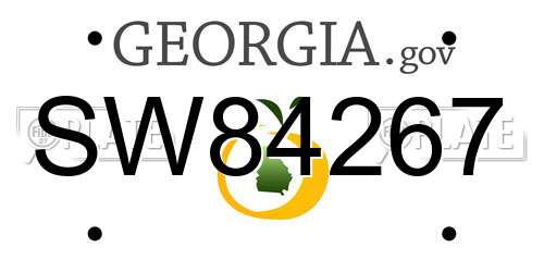 SW84267 Georgia License Plate