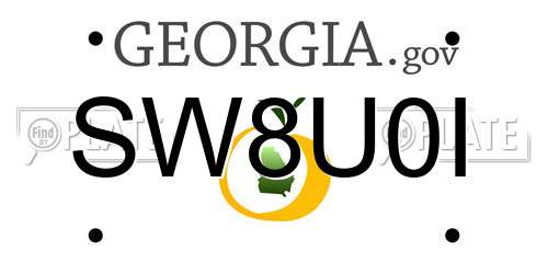 SW8U0I Georgia License Plate