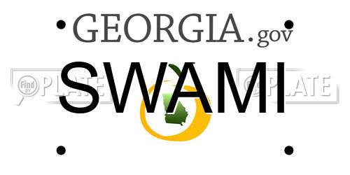 SWAMI Georgia License Plate