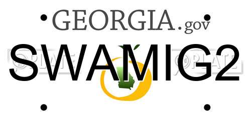 SWAMIG2 Georgia License Plate