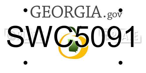 SWC5091 Georgia License Plate