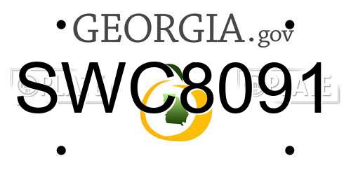 SWC8091 Georgia License Plate