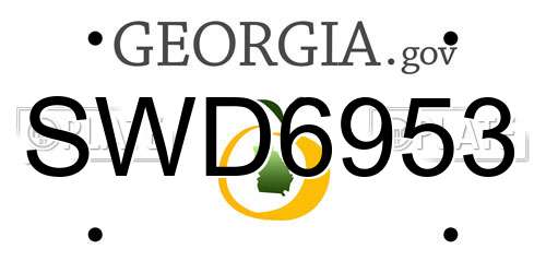 SWD6953 Georgia License Plate