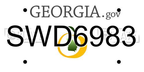 SWD6983 Georgia License Plate